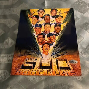 - 500 home run Signed Mantle Aaron Willie mays plus